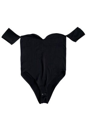 Anthropologie Black Textured Bodysuit